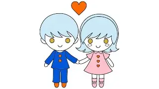 HOW TO DRAW LOVELY COUPLE EASY-LEARN TO GLITTER COUP STEP BY STEP DRAWING AND ART PIC