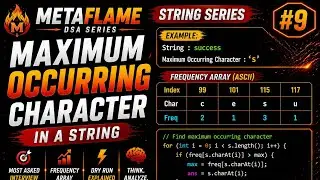 🔥 Problem 9 | Maximum Occurring Character in a String | Frequency Array | Java DSA | String Series