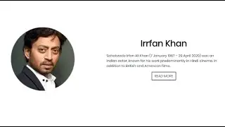 IRRFAN KHAN TRIBUTE PAGE USING HMTL , CSS & BOOTSTRAP || THE GREAT ACTOR  R.I.P