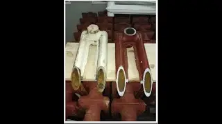 Cast iron heating radiators from the matrix from it and stew
