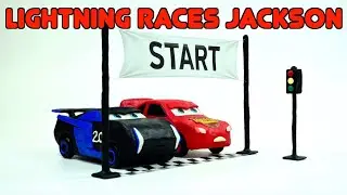 Stopmotion Lightning McQueen Races Jackson Storm