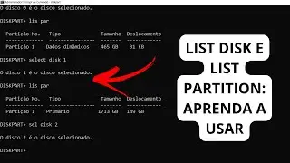 COMO USAR COMANDO LIST DISK E LIST PARTITION NO DISKPART