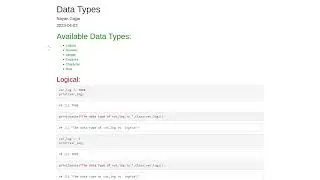 Data Types in R #6