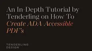 Tenderling Tutorials: How To Create ADA-Accessible PDF's