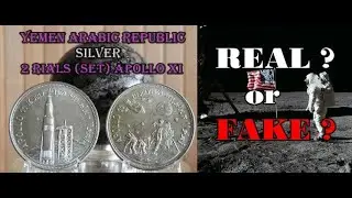 🚀Apollo XI : Silver 2 Rials, Yemen Arabic Republic. Commemorating the launch & moonlanding in 1969.