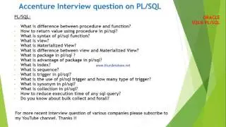 Accenture interview questions and answers on PLSQL