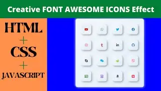 Button UI design using html css and javascript | Social media icons design | icon | font awesome