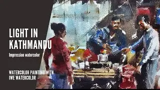 Watercolor Painting | Light In Kathmandu