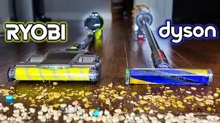 $300 Ryobi Cordless Stick Vac vs $750 Dyson V15 Detect