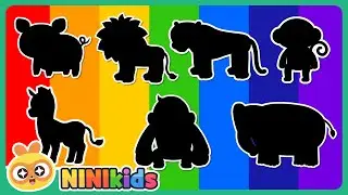 What color animal is it? | Rainbow animals | Coloring animals | Elephant? Monkey? Lion? | NINIkids