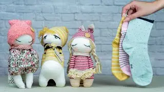 Sewing for begginers. Handmade Dolls Compilation from Socks 2