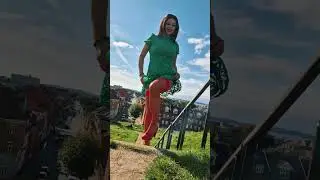 Red stockings and beautiful nature! 💚👠👠@aija_vil