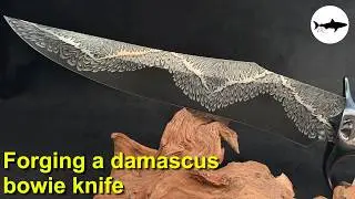 Forging an incredible damascus bowie knife