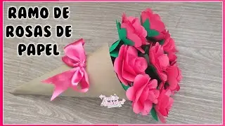 Ramo de Rosas de papel - Regalo para una Persona muy Especial - Dia de las Madres