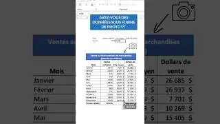 TRANSFORMEZ vos photos en DONNÉES #excel #exceltips #photo #données ✅📸