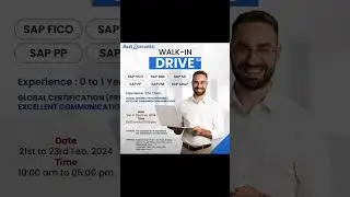 Walk In interview 21st feb to 23rd  feb 2024 #jobseekers #shorts #sap #sapjobs #sapcourse #sapjob