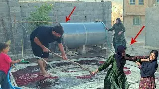 Maliheh Comes to Fatemeh for the Wood and Boards | Fatemeh Helps Amir Wash the House Carpets