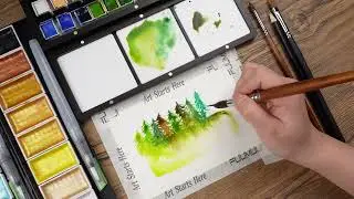 Christmas Green Forest Creative Watercolor Greeting Card