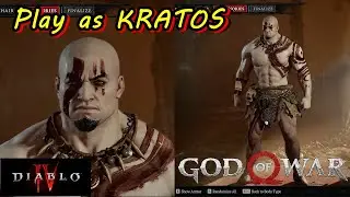 Diablo 4,  Play as KRATOS, character customization Barbarian