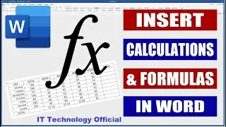 how to use formula in Word || How to make Calculation in Word || Insert Formula in Word