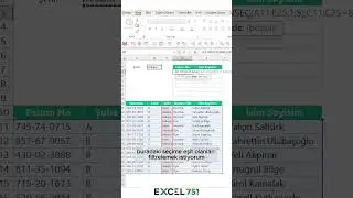 Excel'de Seçime Göre Tabloda Veri Çekme (SÜTUNSEÇ ve FİLTRE Formülü) | EXCEL 751  #excel751