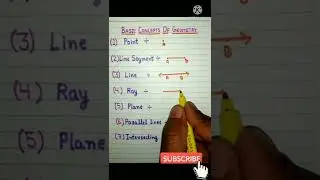 Basic Concept Of Geometry||Point,Line segment,Line,Ray,Plane,Parallel and Intersecting Lines 