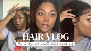 Hair Vlog #1 | How to Dye and Install Kinky Curly Amazon Wig | Rica Nadine