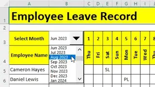 Dynamic Employee Leave Record Format in Excel | Part 2