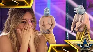 JAPANESE COMEDY DUO make sounds using their BELLIES | Auditions 04 | Got Talent: All-Stars 2023
