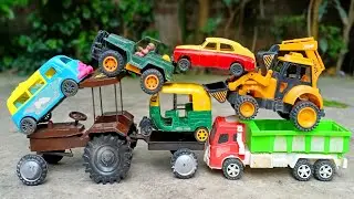 Auto Rickshaw Accident Help Mini Tractor Trolley | Truck Video | Mahindra Tractor | Cartoon Video