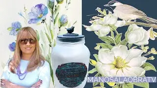 Manos a la Obra Tv 2023 Programa 12  Reciclar frascos  - Pintar en  acuarela - Laminas Decotransfer
