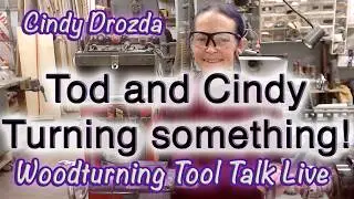 Tod & Cindy in the same shop - turning something