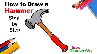 How to Draw a Hammer (Step by Step Drawing Tutorial)