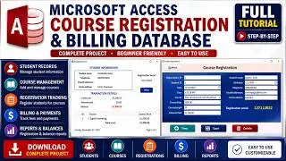 How to create Course registration and billing database in MS Access | Full tutorial
