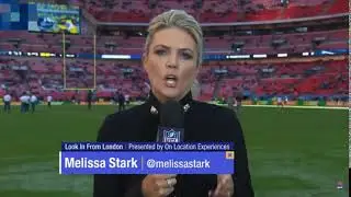 Erin Andrews gets hit in the head by Patrick Mahomes