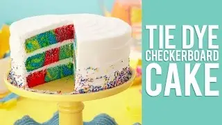 How to make a Checkerboard Cake with a Rainbow Tie-Dye Effect