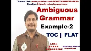 Ambiguous Grammar || Examples of Ambiguous Grammar || Ambiguity in Context Free Grammar | CFG | TOC
