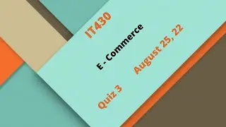 IT430 E Commerce Quiz No 3 Solution