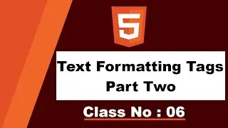 Text Formatting Tags in HTML in Urdu/Hindi-Part Two| Course Online
