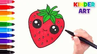 How to draw a cute strawberry