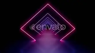 Futuristic Sci-Fi Blue And Purple Neon Light Tunnel | Motion Graphics - Videohive template