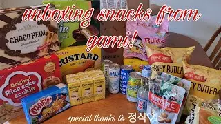 unboxing asian snacks from yami