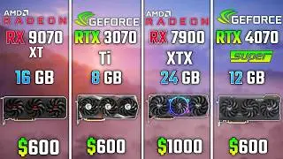 RX 9070 XT vs RTX 3070 Ti vs RX 7900 XTX vs RTX 4070 SUPER | Test in 6 Games
