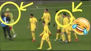 Ninja Turtle celebrates the goal With Paris saint Germain players against Rennes 16/12/2017
