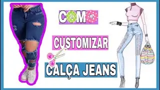 COMO DESFIAR CALÇA JEANS / CUSTOMIZANDO