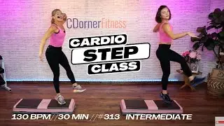 30 Minute Intermediate Step Aerobics Workout - Burn Calories FAST