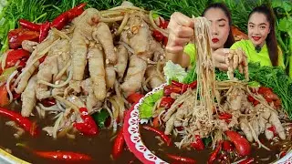 กินตำซั่วตีนไก่อวบๆ ไม่มีกนะดูกหนึบๆมันนัวร์ #mukbang #แม่น้องยูทูป #eating #อิหล่าพากิน