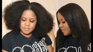 Curly and Frizzy to straight hair Tutorial | Natural Hair