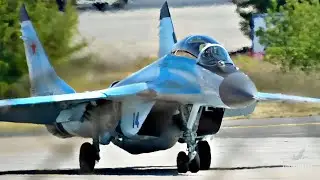 Fighter MiG-35 and that says it all. Takeoff, aerobatics, landing.