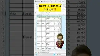Don't fill in Excel‼️Instead Use Amazing Trick #exceltips #excel #exceltricks #exceltutorial #shorts
